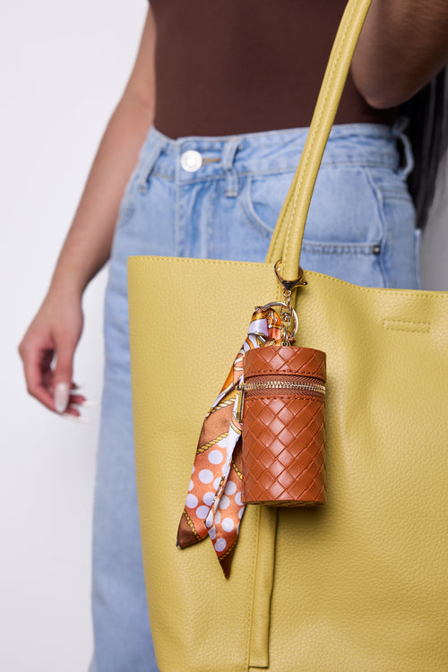 Lipstick Case Charm Tan