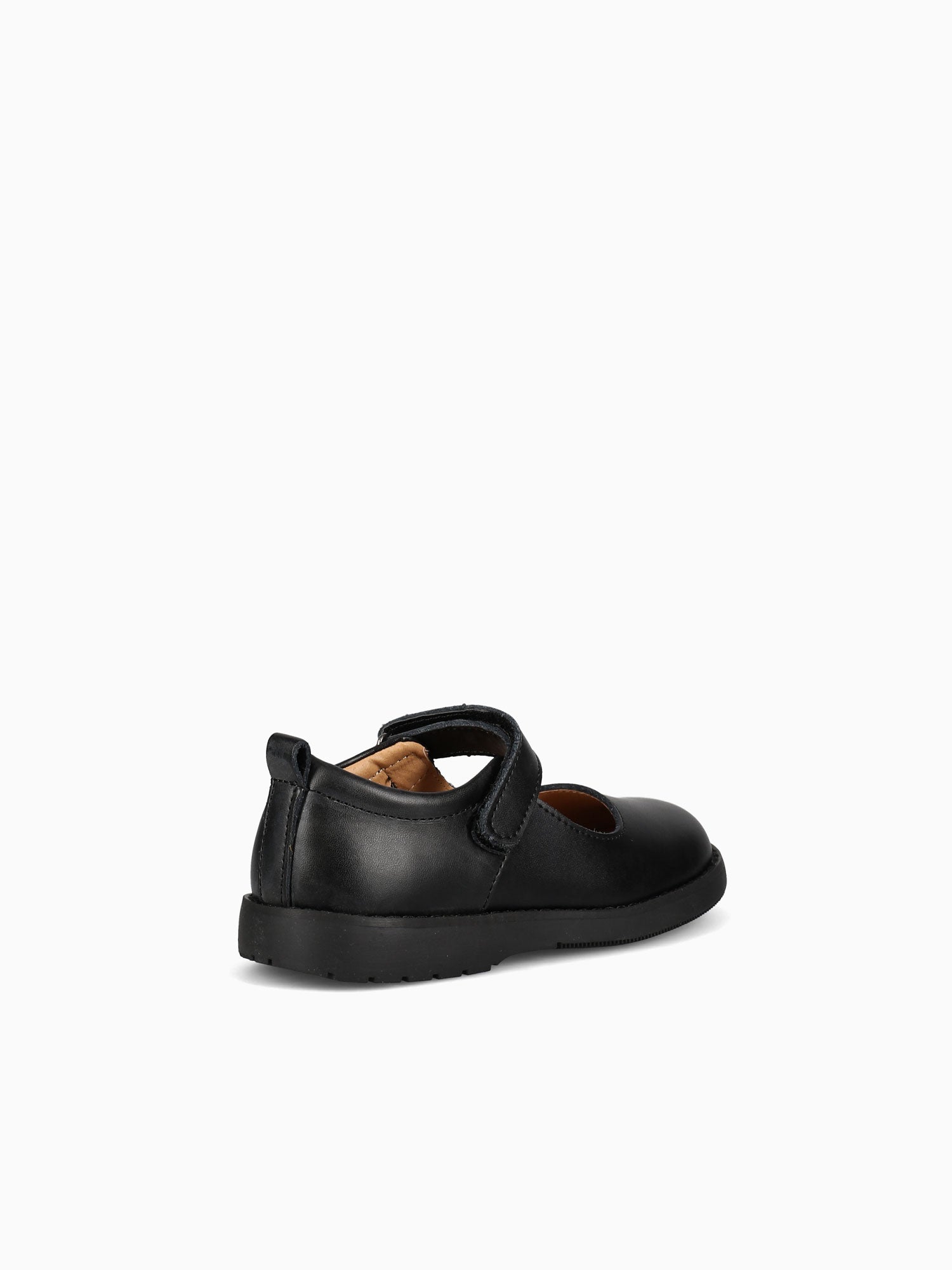 Leily Fb003 1 Strap Plain Black Lea