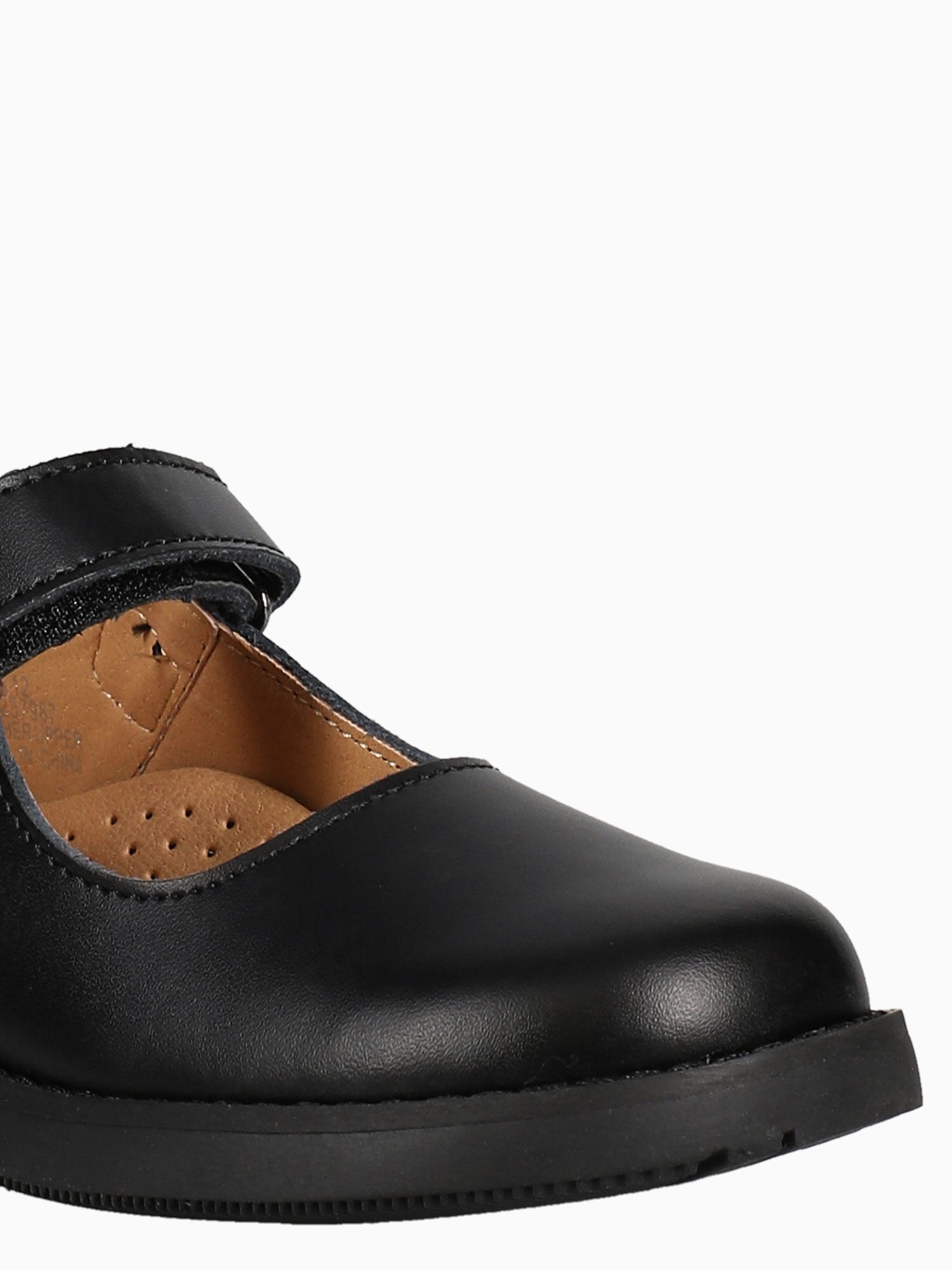 Leily Fb003 1 Strap Plain Black Lea