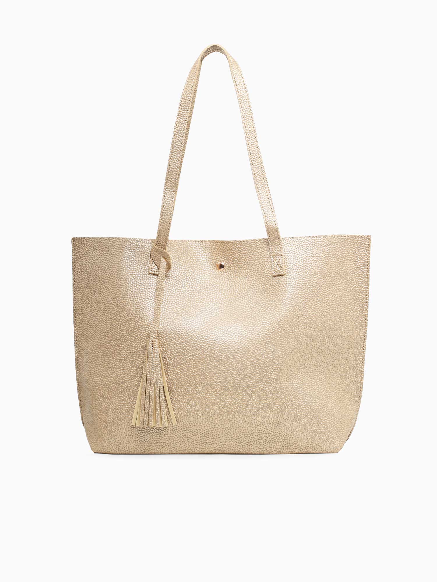 Simple Tassel Tote Gold Gold
