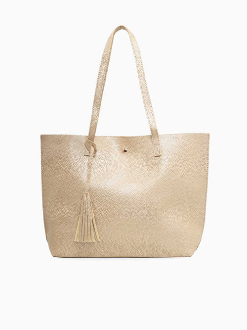 Simple Tassel Tote Gold Gold