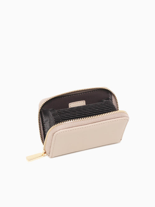 Zipped Card Case Khaki Tan