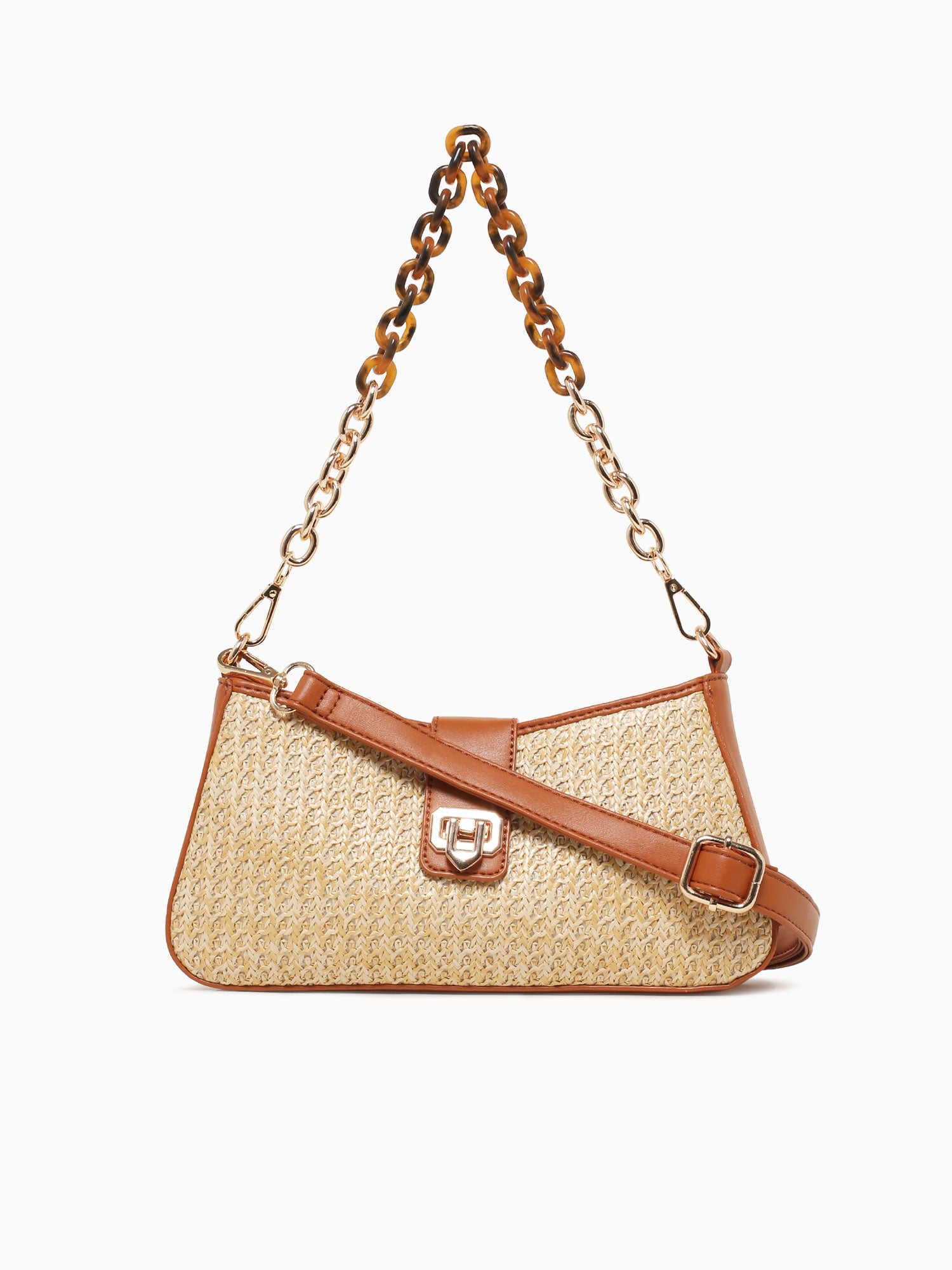 Melody Shoulder Bag Tan Raffia Tan