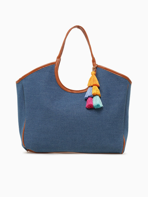 Maya Tote Denim Tan Tan