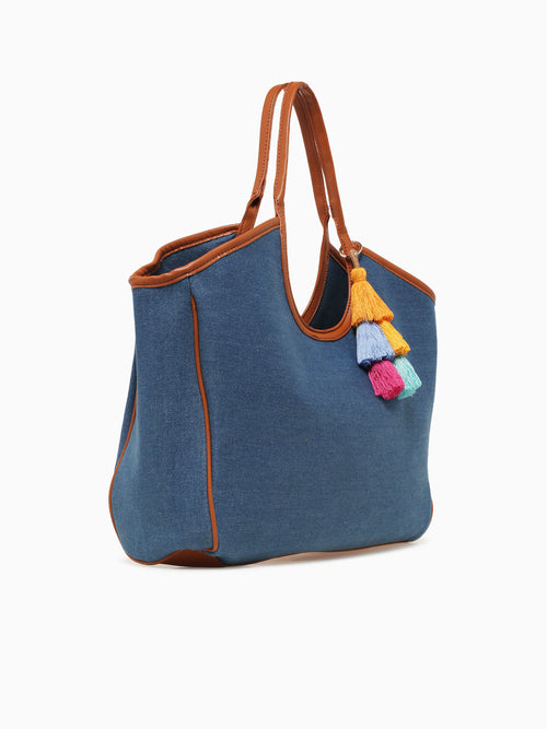 Maya Tote Denim Tan Tan