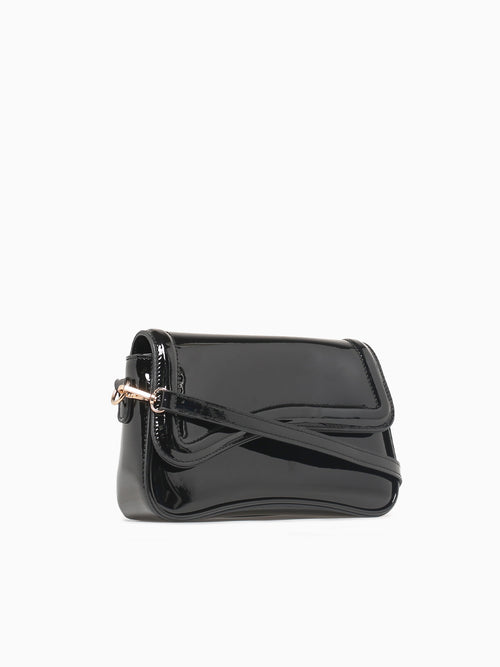 Polina Shoulder Bag Black Pat Black