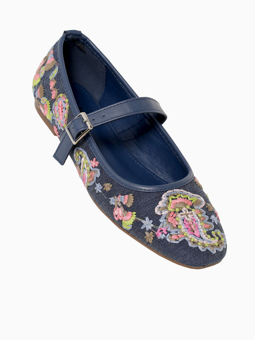Vanessa Denim Floral Blue / 5 / M