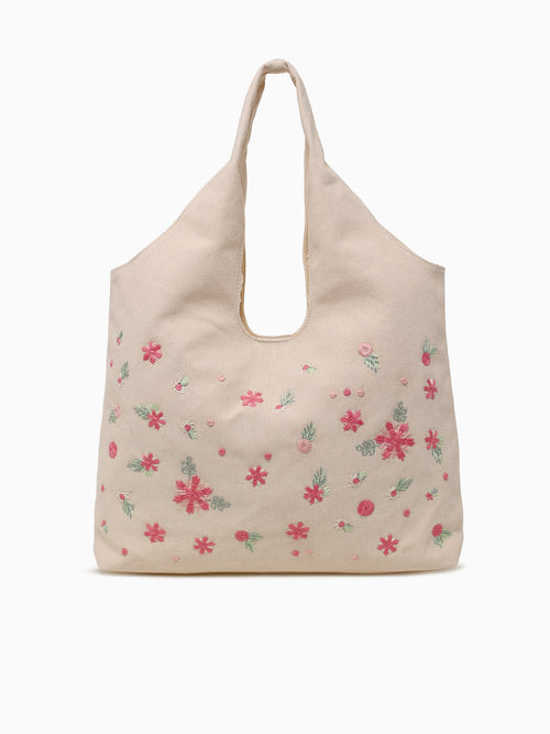 Flower Lg Shoulder Bag Beige Multi Beige Multi