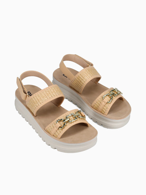 Lana Brown Raffia Brown / 5 / M