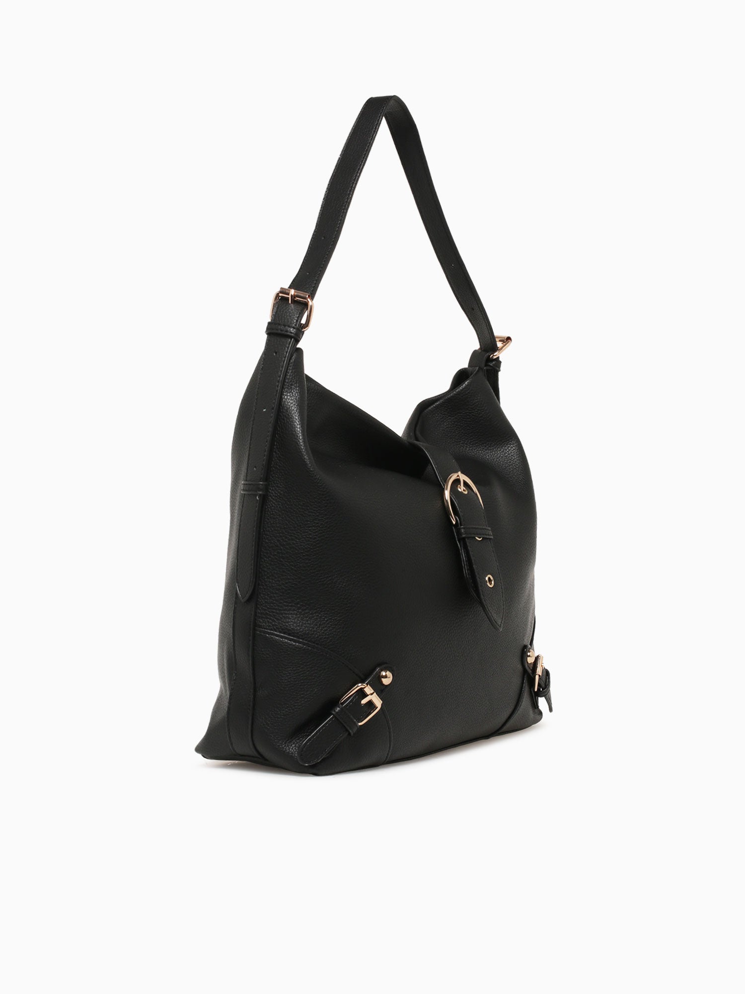 Buckle Shoulder Bag Black Black