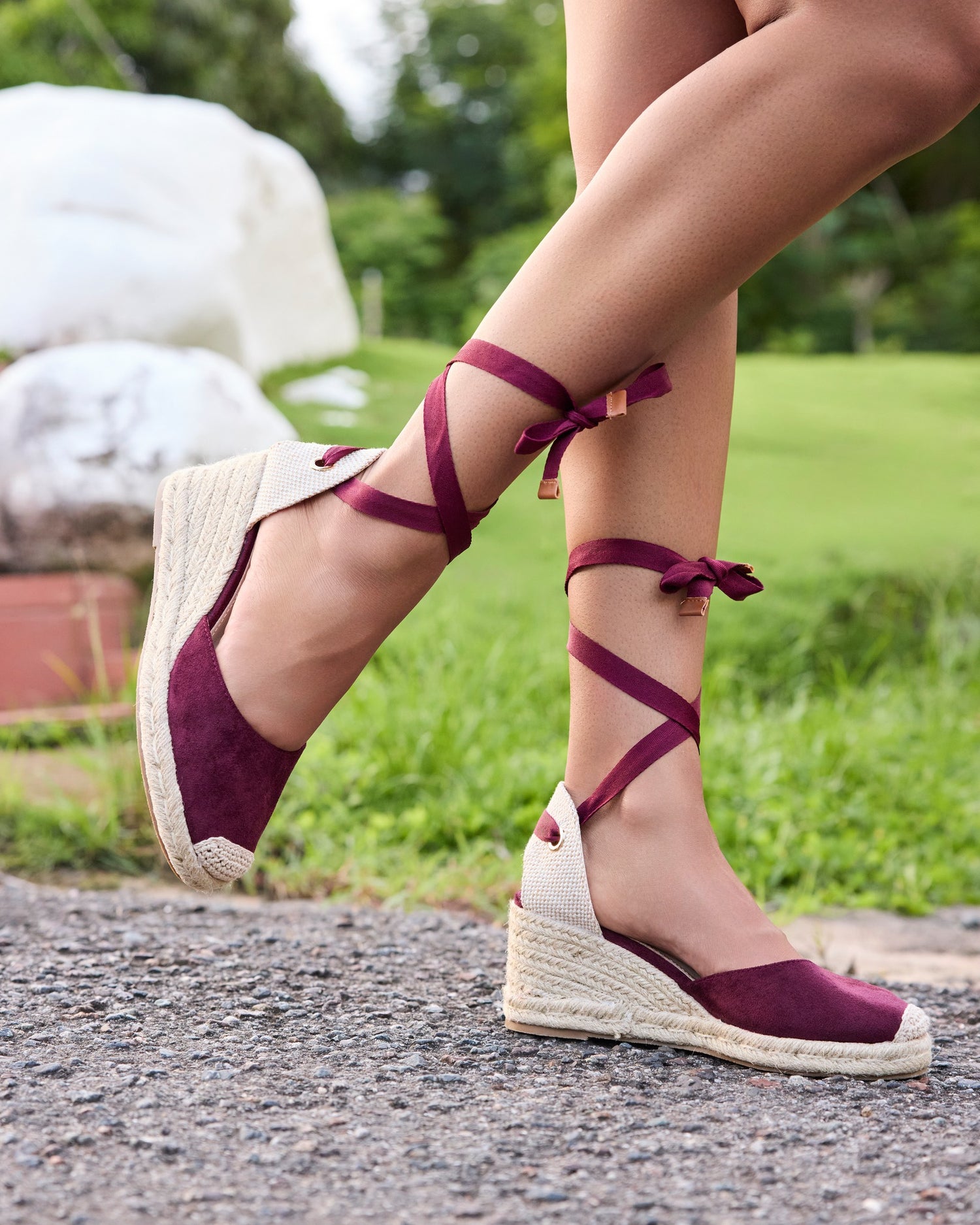 Ciara Burgundy Suede