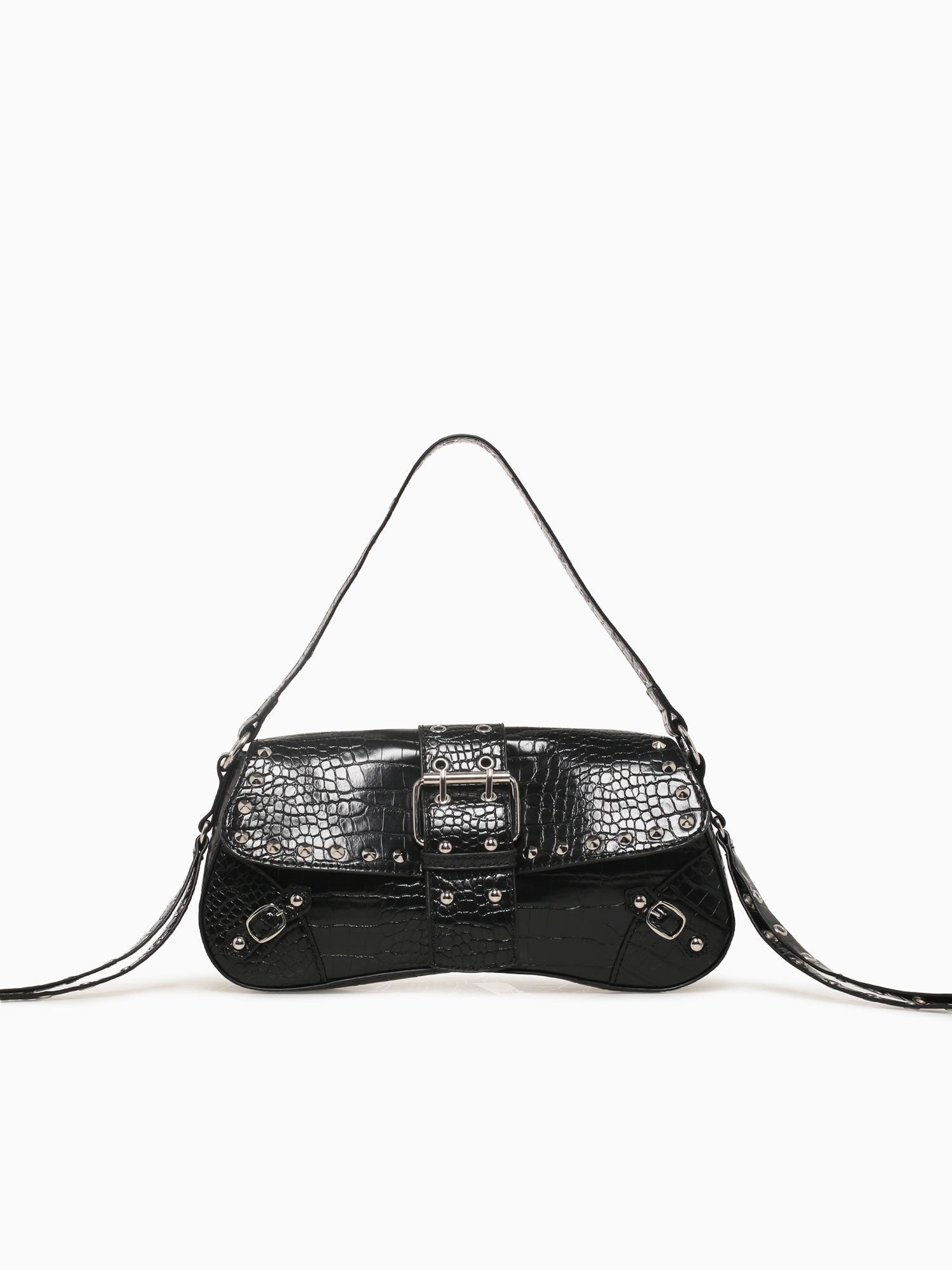 Meli Shoulder Bag Black Croco Black