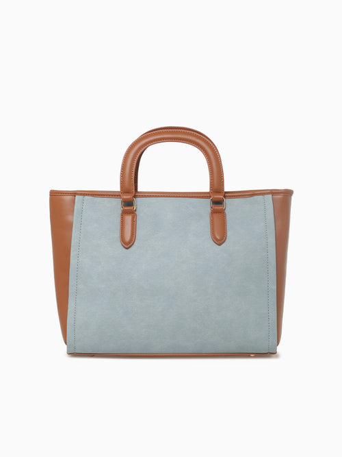 Tania Top Handle Denim Tan Blue