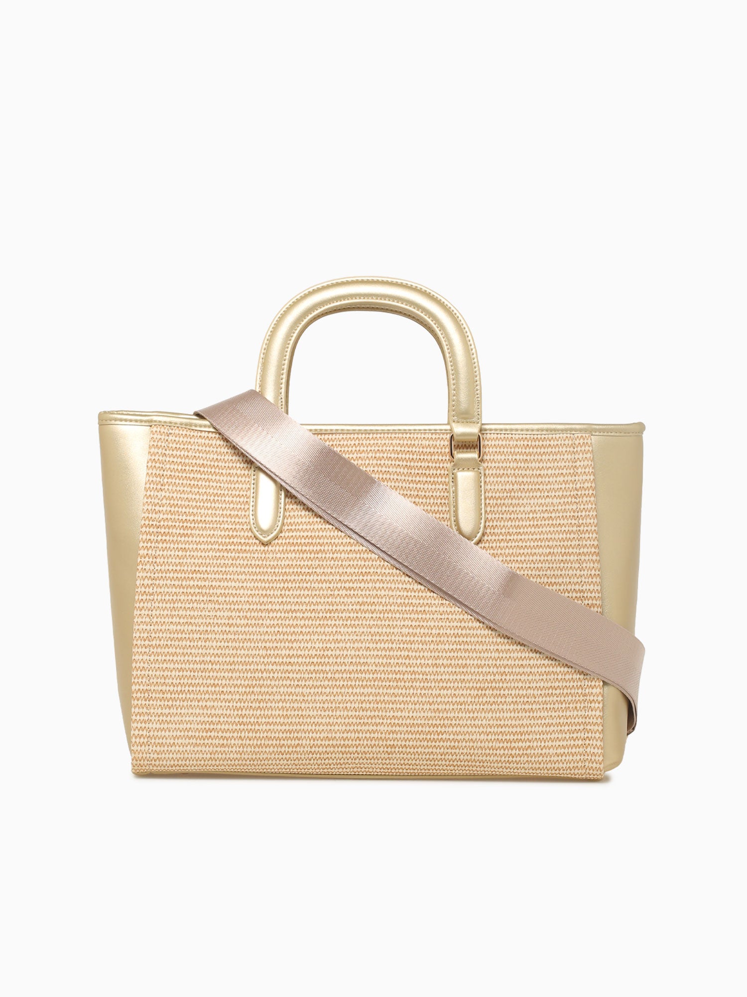 Tania Top Handle Gold Straw Gold