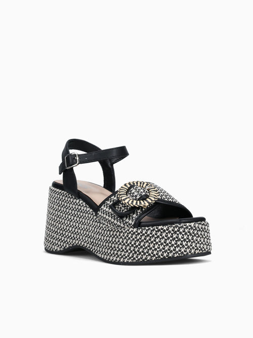 Sandy Black Raffia Black / 5 / M