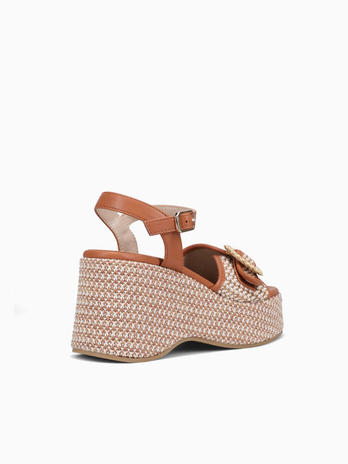 Sandy Brown Raffia Brown / 5 / M