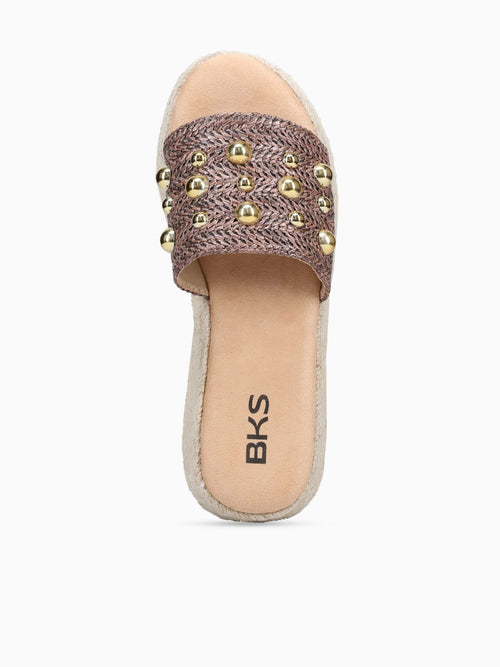 Beatrice Brown Raffia Gold / 5 / M