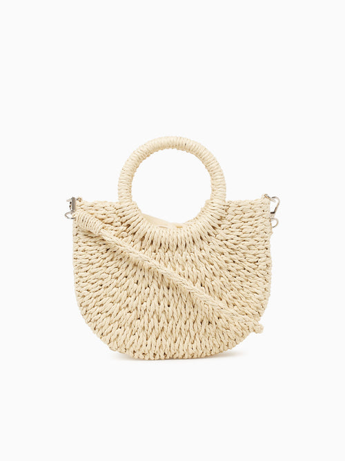 Fey Top Handle Silver Beige Silver