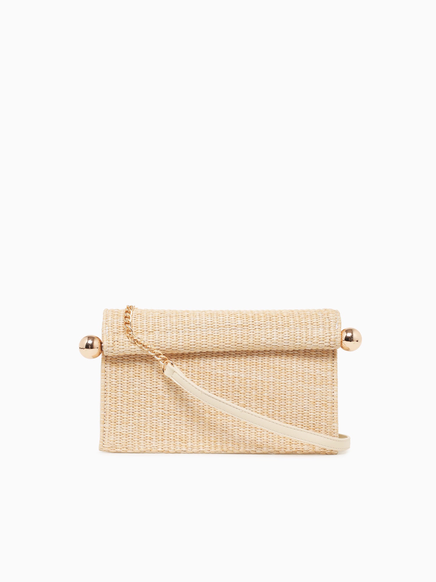 Staci Clutch Beige Raffia Beige