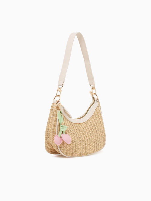 Cherry Shoulder Bag Pink Beige Beige