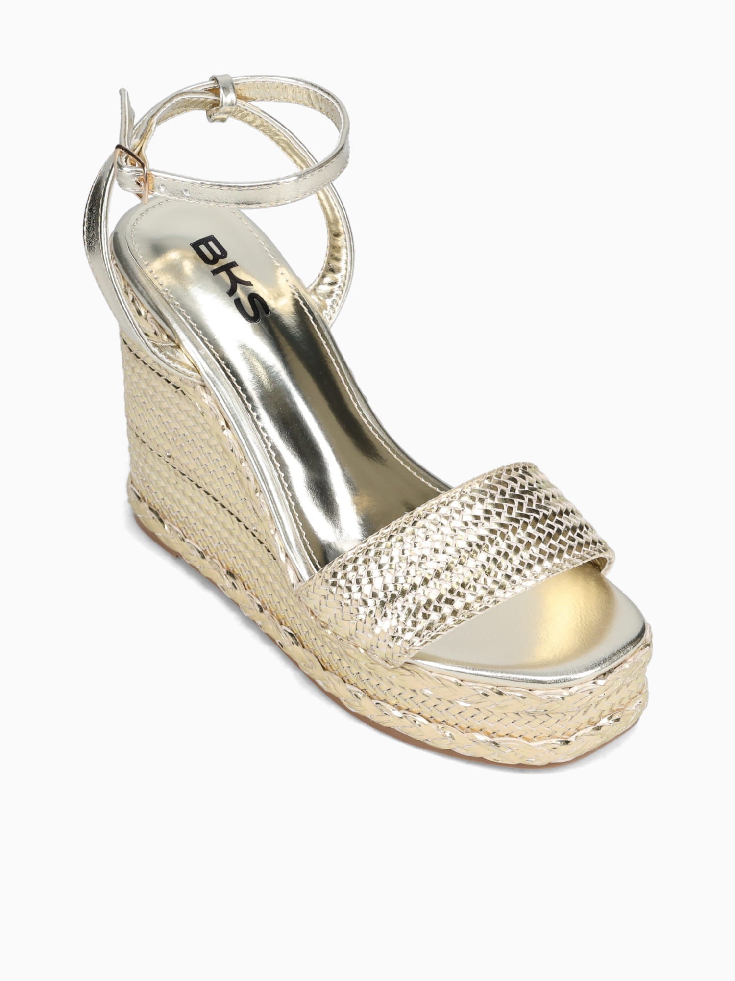 Katherine Gold Metallic Raffia Gold / 5 / M
