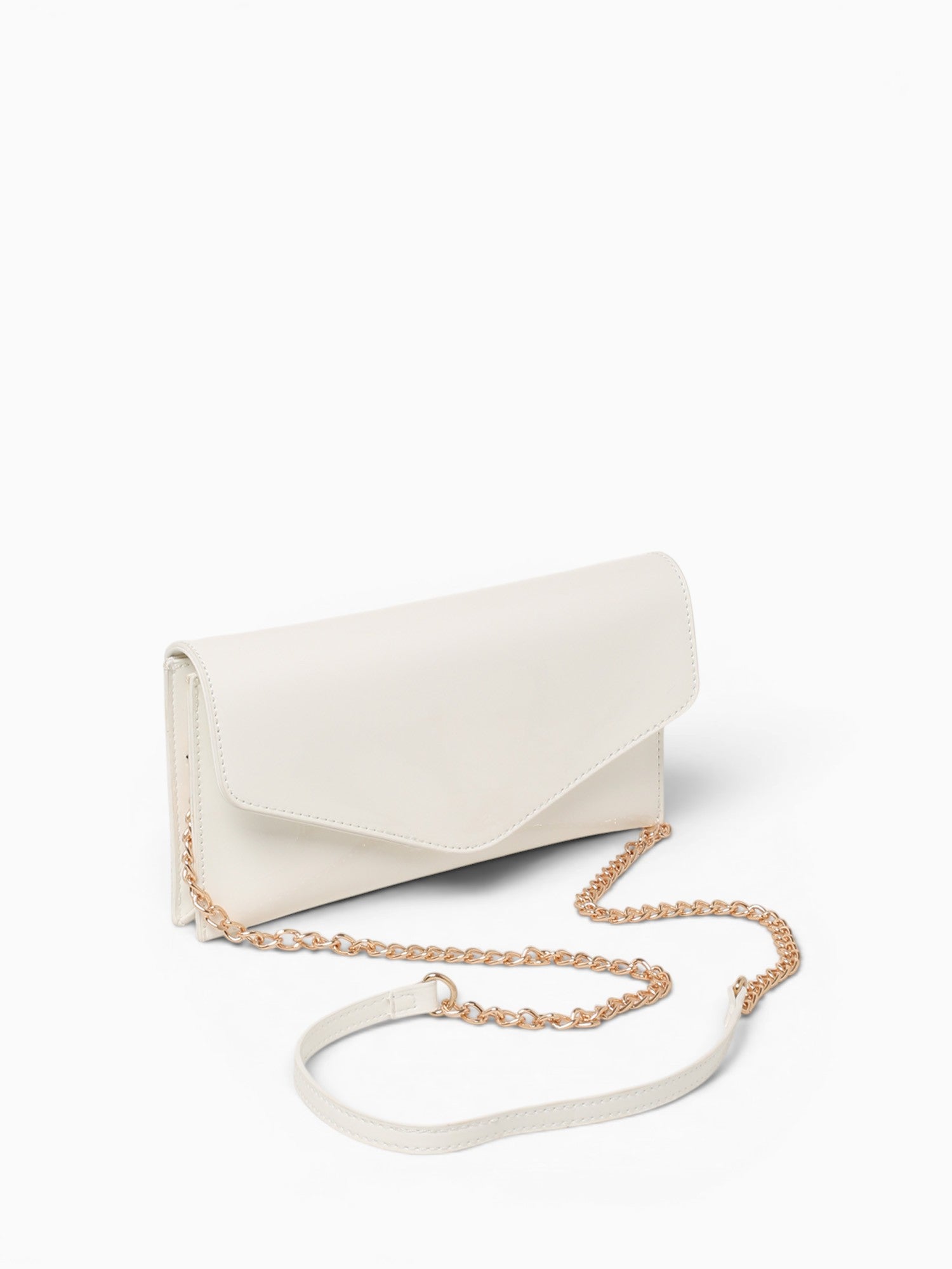 Riley Clutch White Pat White