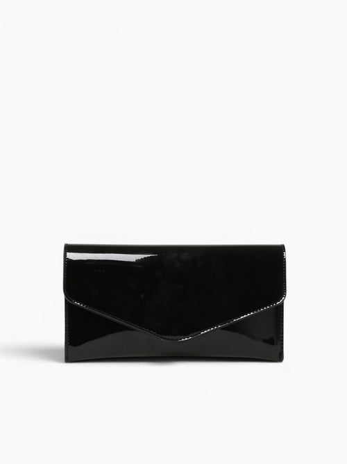 Riley Clutch Black Pat Black