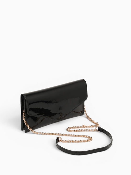 Riley Clutch Black Pat Black
