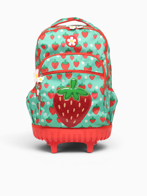 Strawberry Trolly Bag Green Beige