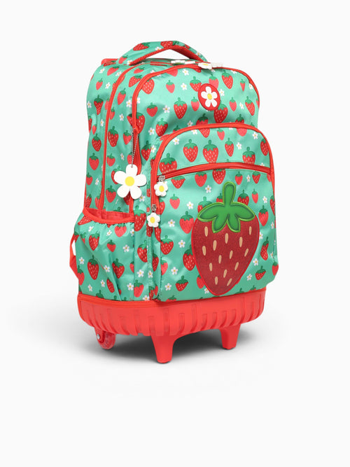 Strawberry Trolly Bag Green Beige