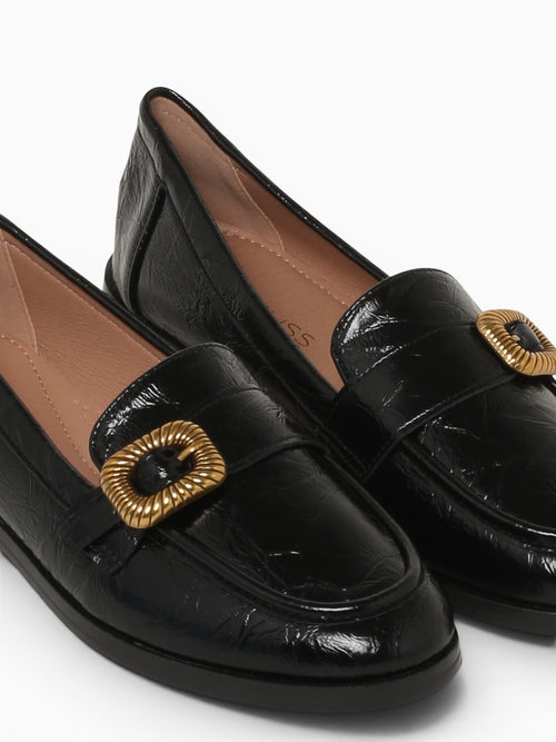 Gracie Black Patent Crinkle Black / 5 / M