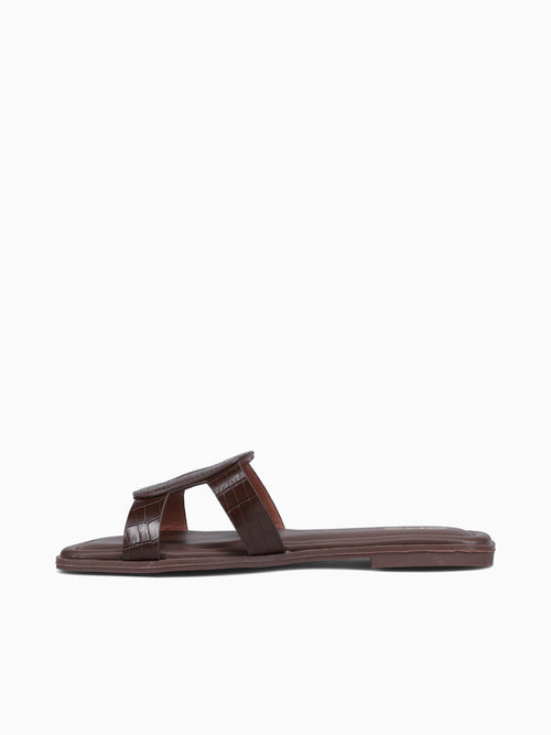 Imani Brown Croco Brown / 5 / M
