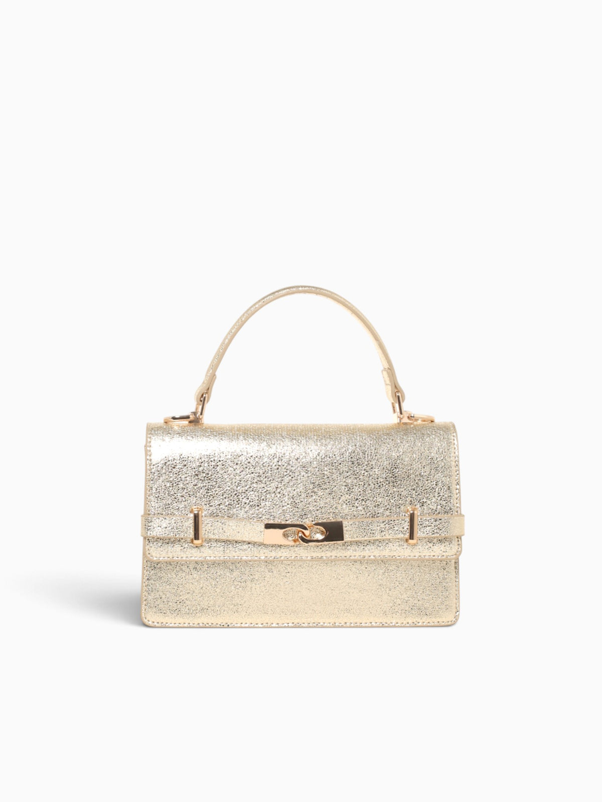 Fatima Top Handle Crinkled Gold Gold