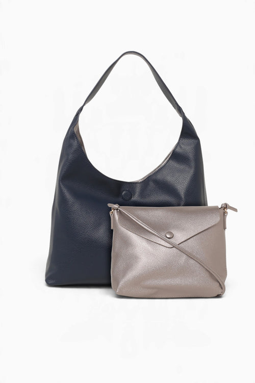 Danah Rev Shoulder Bag Navy Pewt Navy