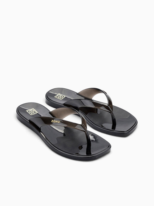 Jelly Thong Ad Clear Black Black / 5 / M