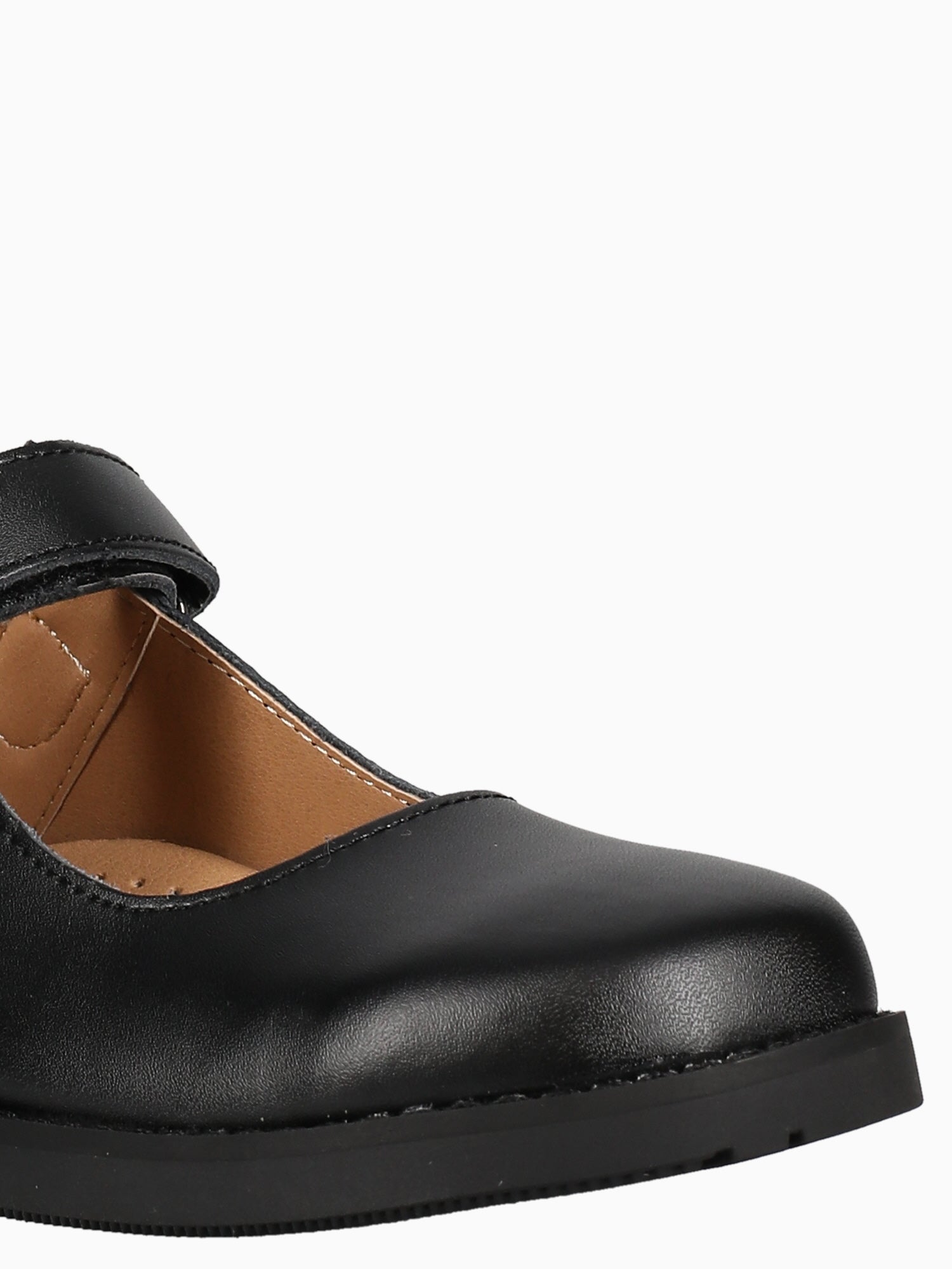 LEILA FB003 1 STRAP PLAIN BLACK LEA Black / 5 / M