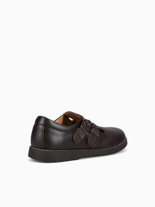 BUCKY FB004 2 STRAP BROWN LEA Brown / 5 / M