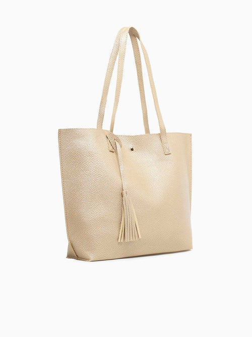 Simple Tassel Tote Gold Gold