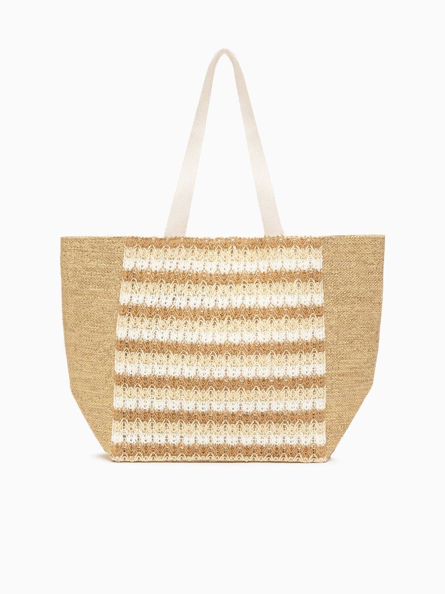 Malibu Beach Tote Beige Multi Beige Multi