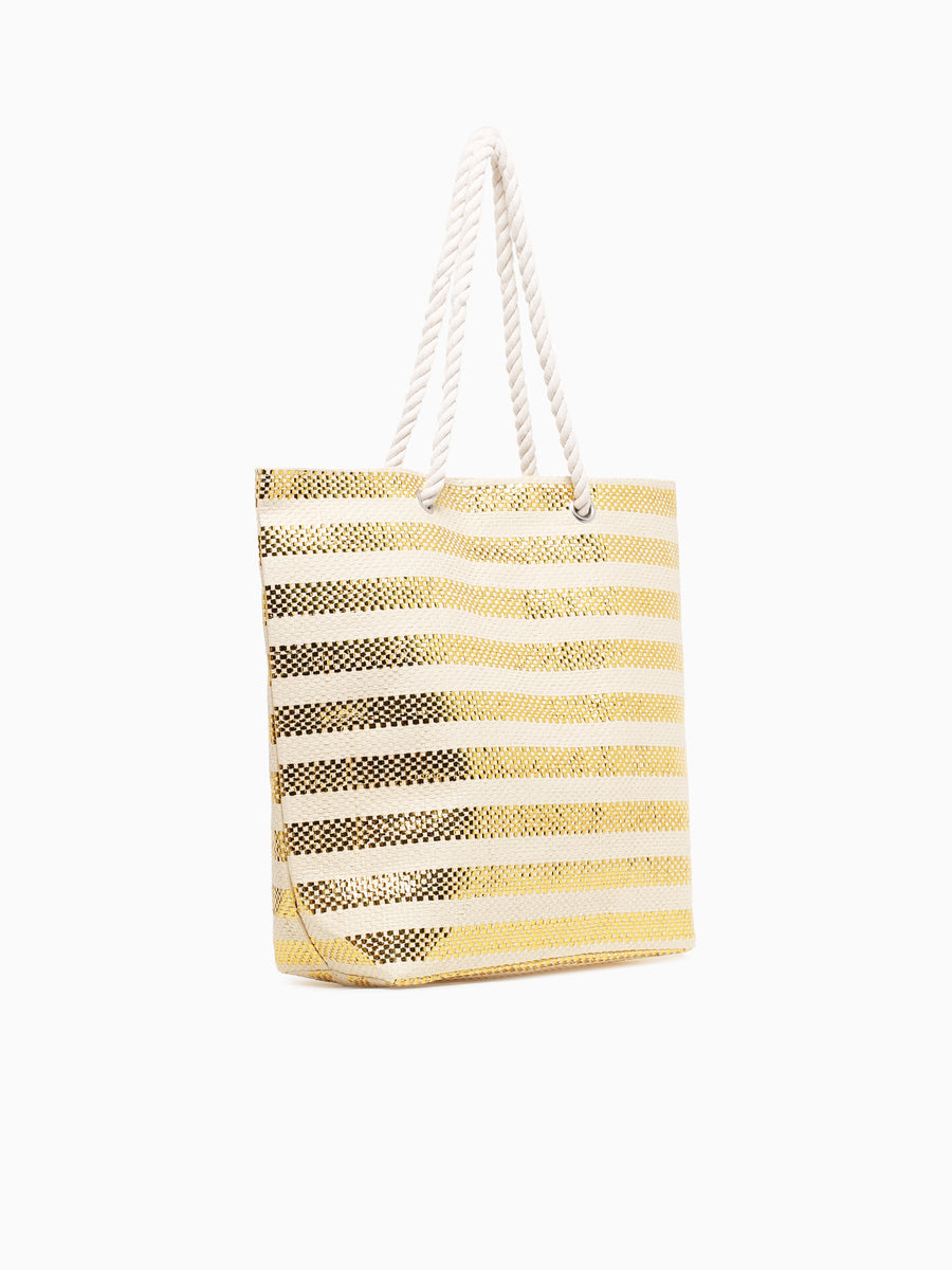 Venus Beach Tote Gold Beige