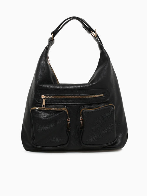 Pocket Shoulder Bag Black Black