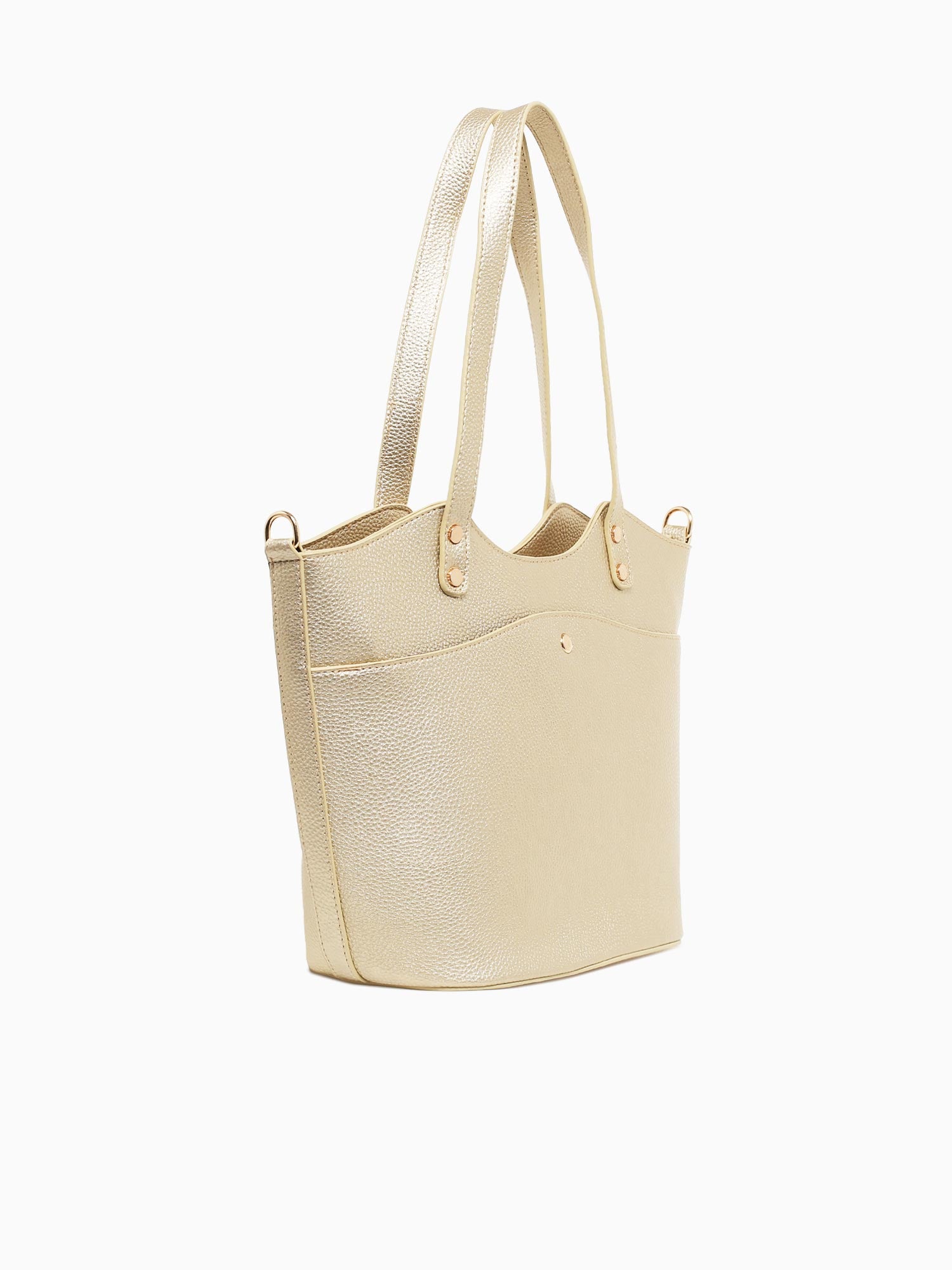 Button Tote Gold Gold