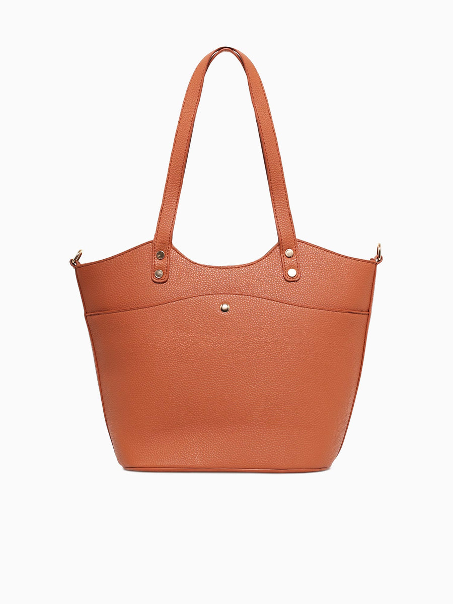 Button Tote Tan Tan