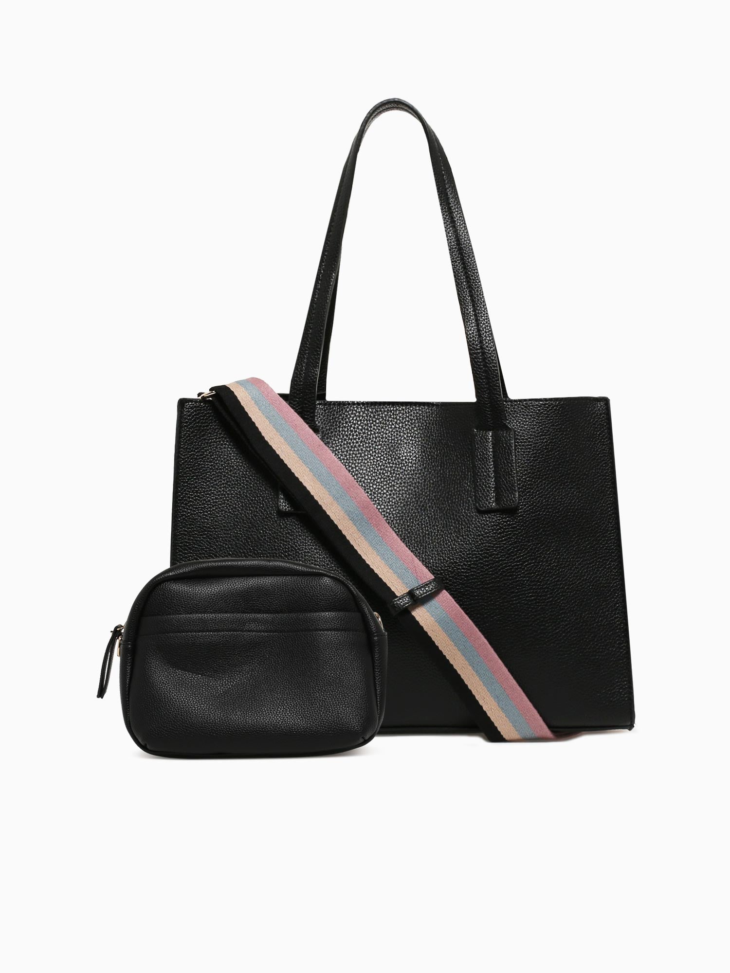 2 In One Tote Black Black