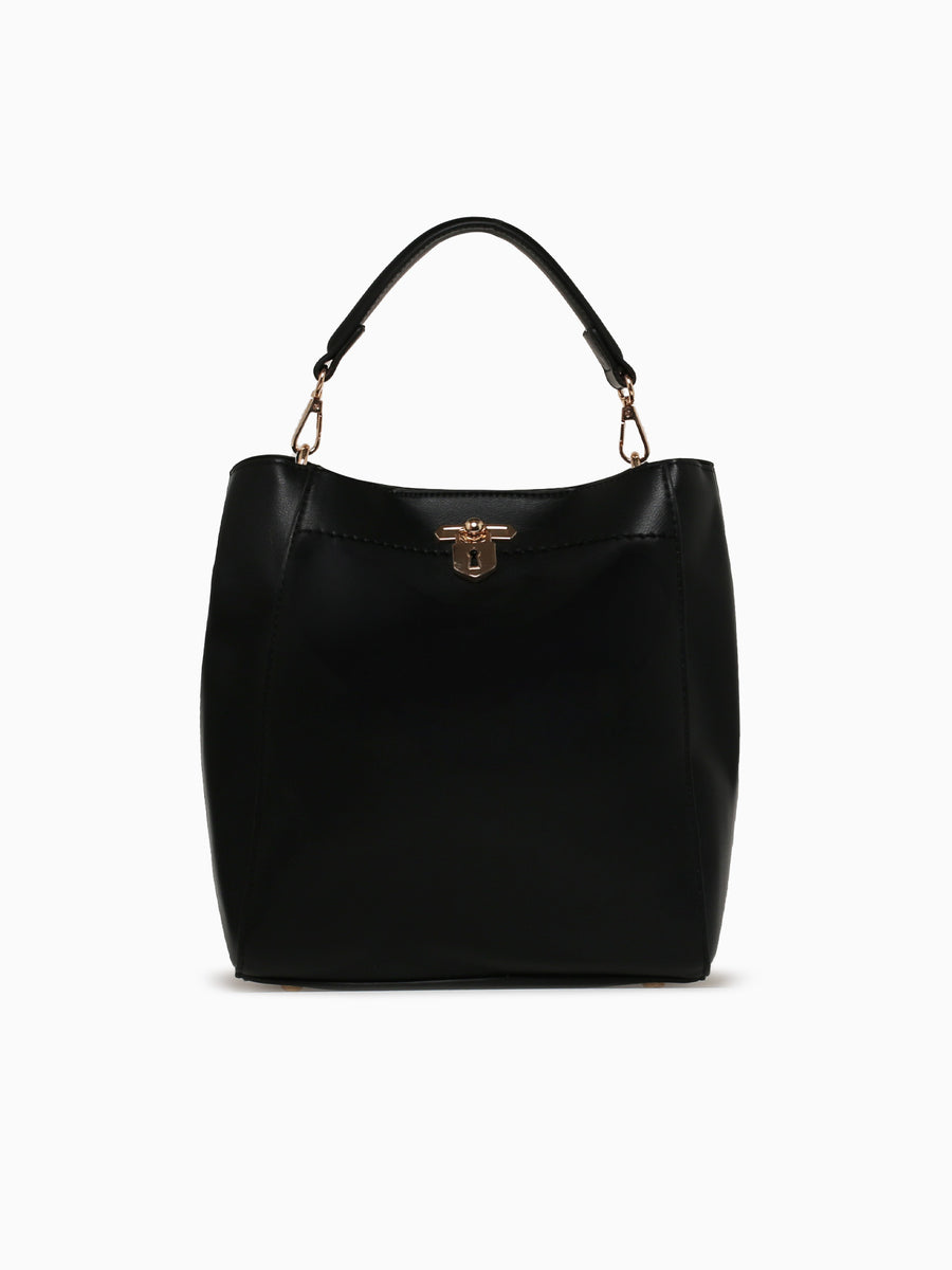 Lock Shoulder Bag Black Black