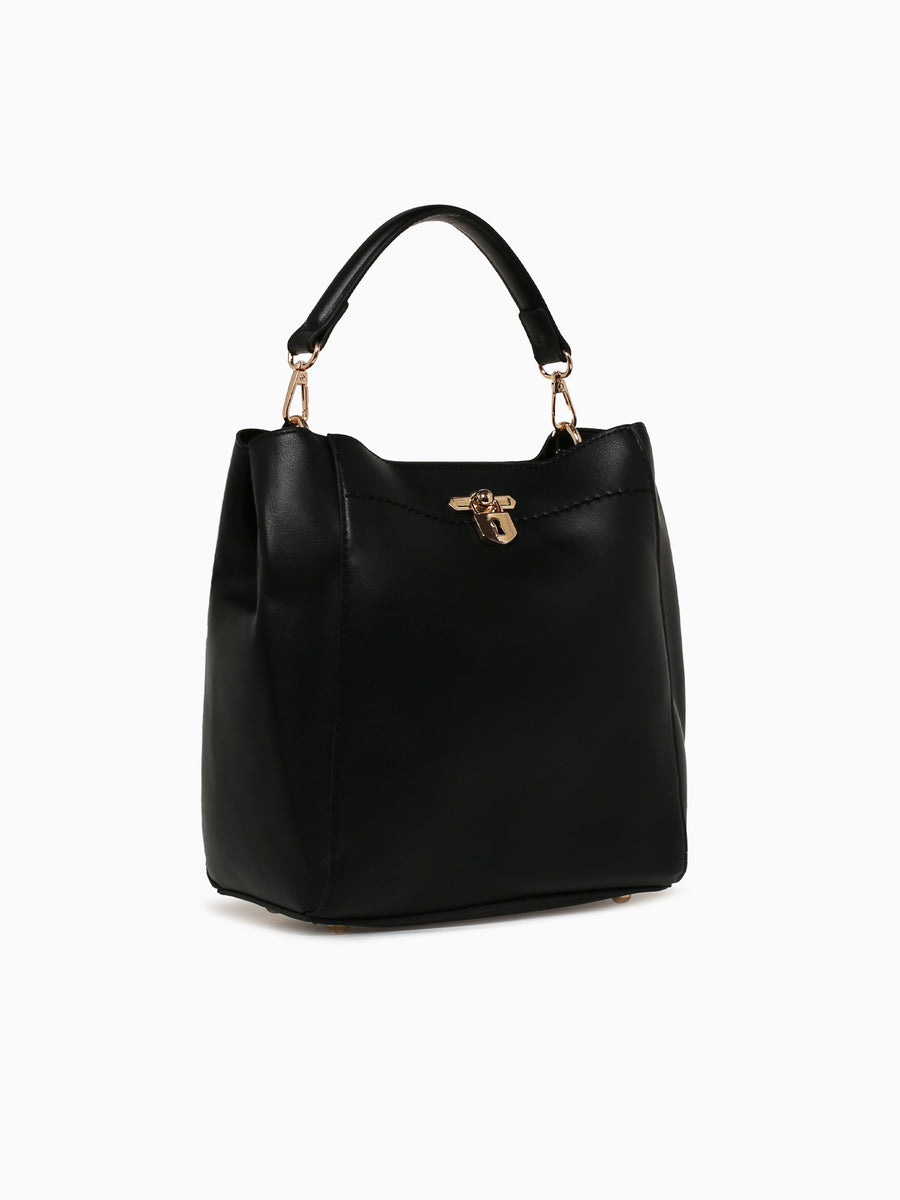 Lock Shoulder Bag Black Black