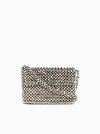 Beaded Shoulder Bag Silver Silver