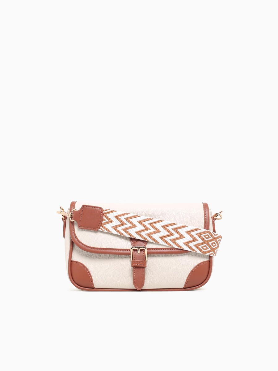 Buckle Crossbody Cream Multi Off White