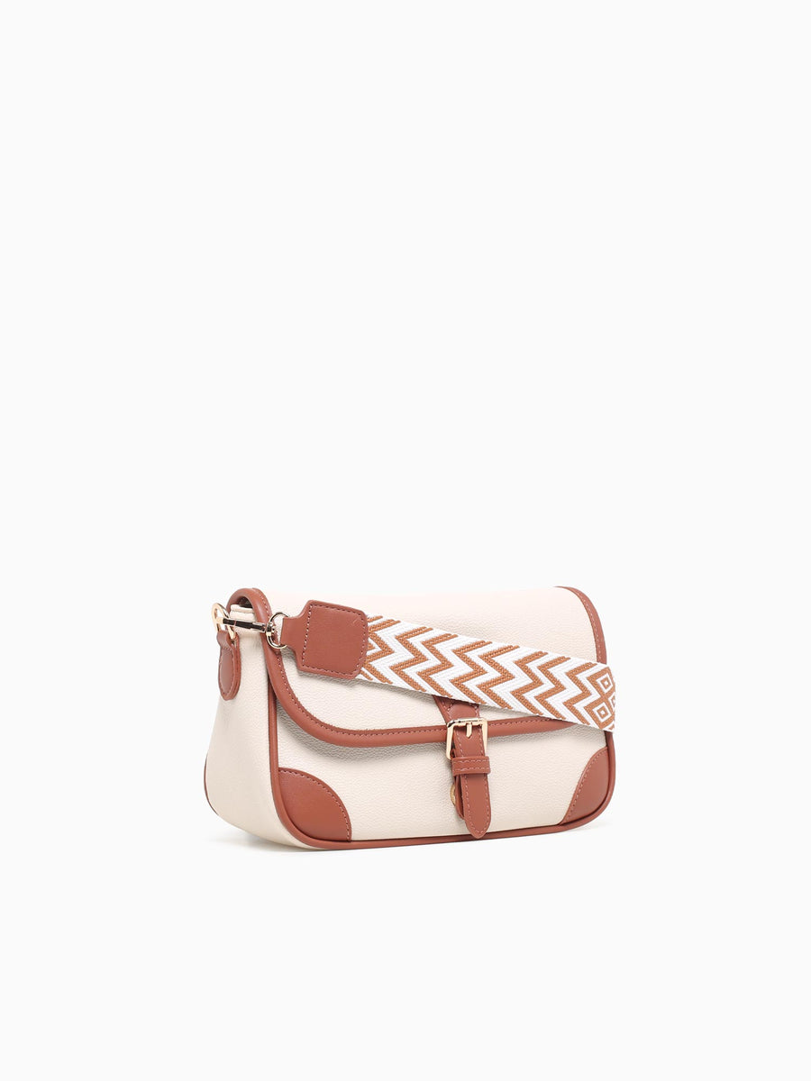 Buckle Crossbody Cream Multi Off White