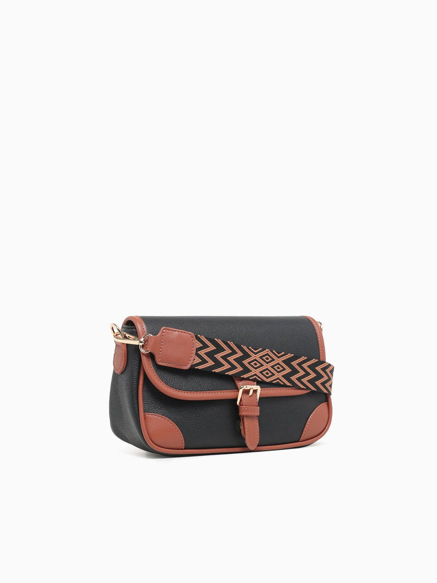 Buckle Crossbody Black Black